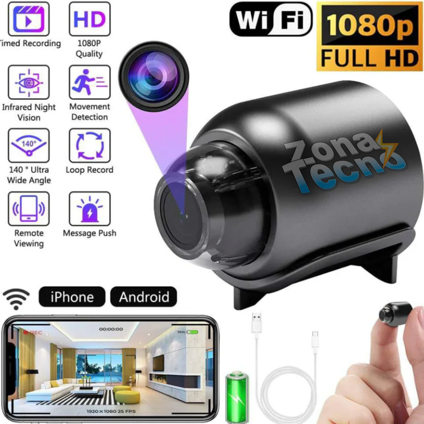 Mini Cámara de Seguridad Full HD 4K UltraVision™️